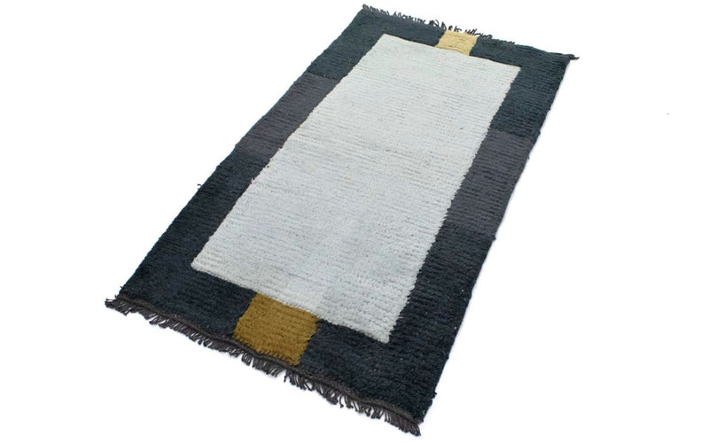 Nepal Teppich 140 x 70 cm - hellblau