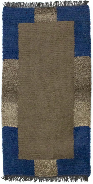 Nepal Teppich 140 x 70 cm - grau