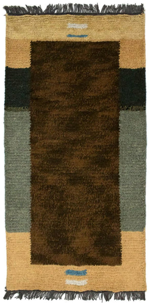 Nepal Teppich 140 x 70 cm - braun