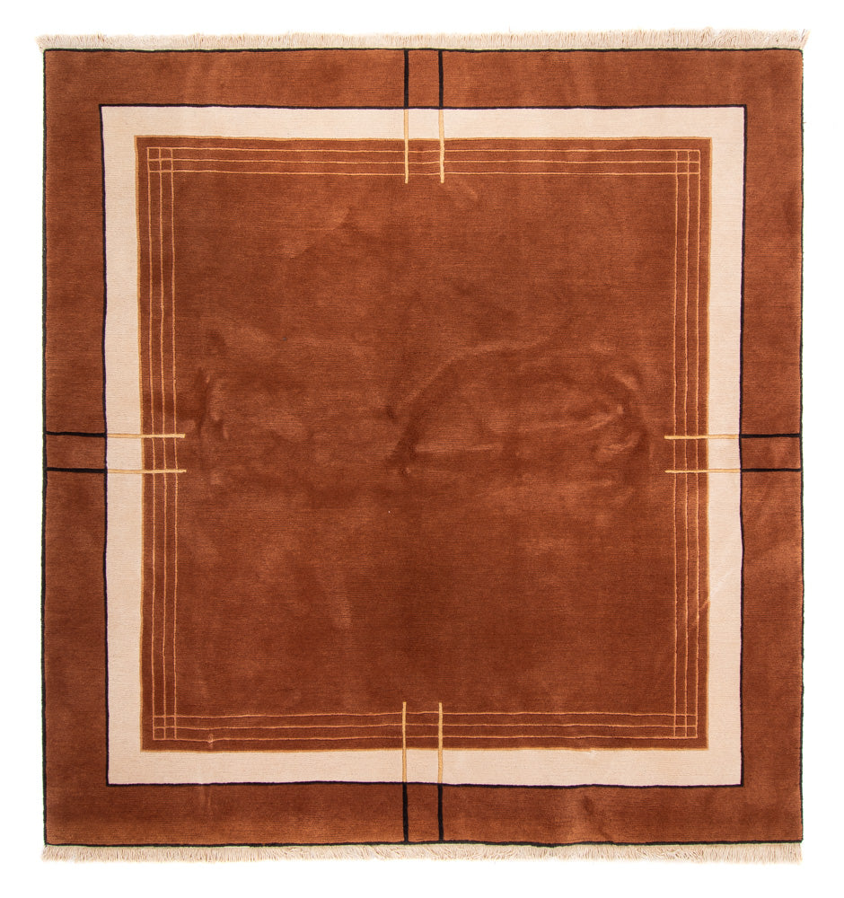 Nepal Teppich quadratisch  - 250 x 250 cm - braun