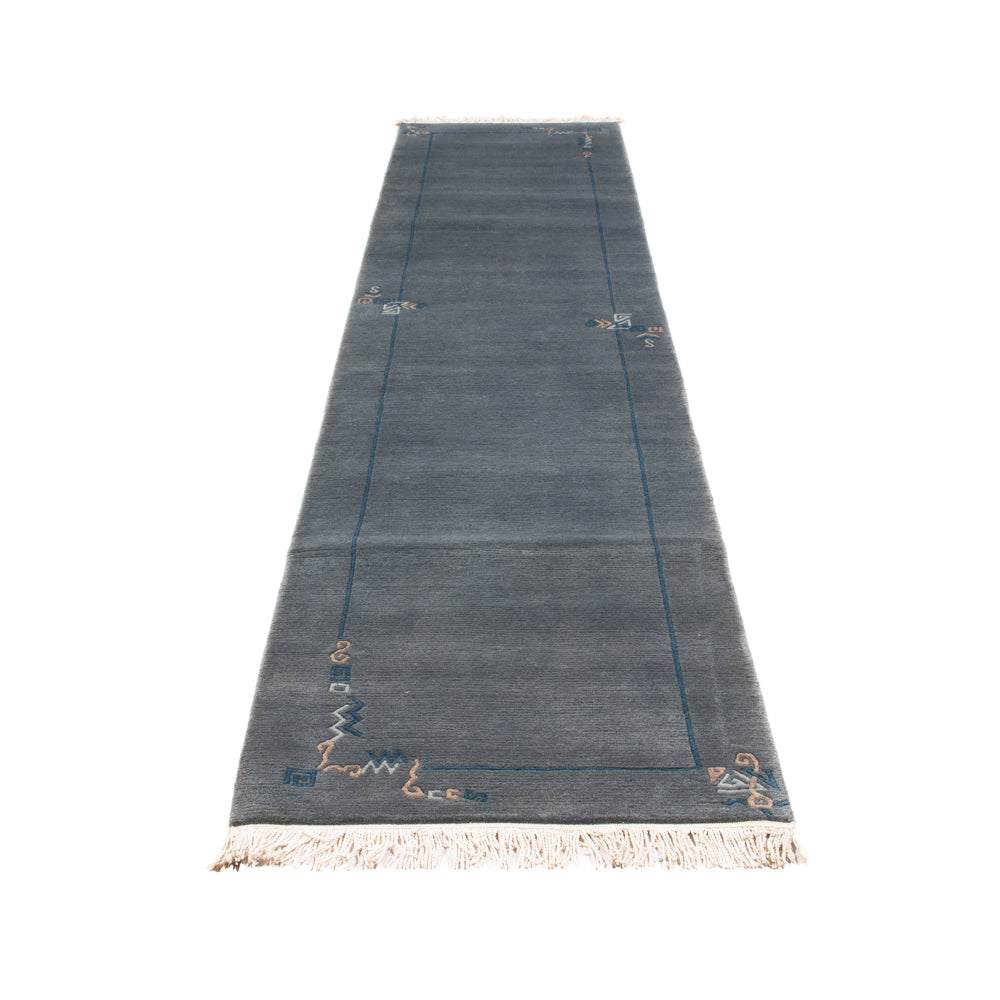 Läufer Nepal - 343 x 73 cm - blau