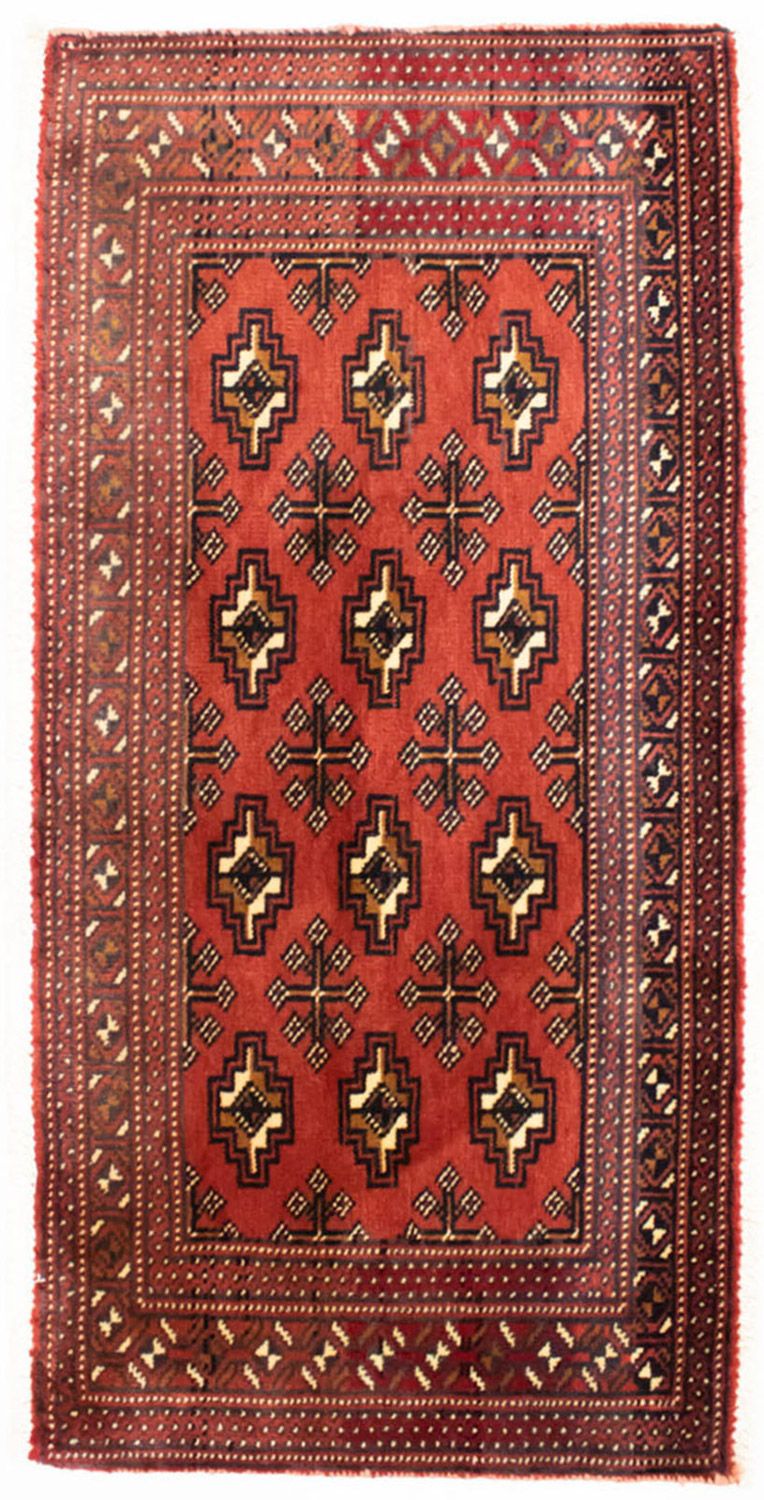 Turkaman Teppich 100 x 50 cm - rot