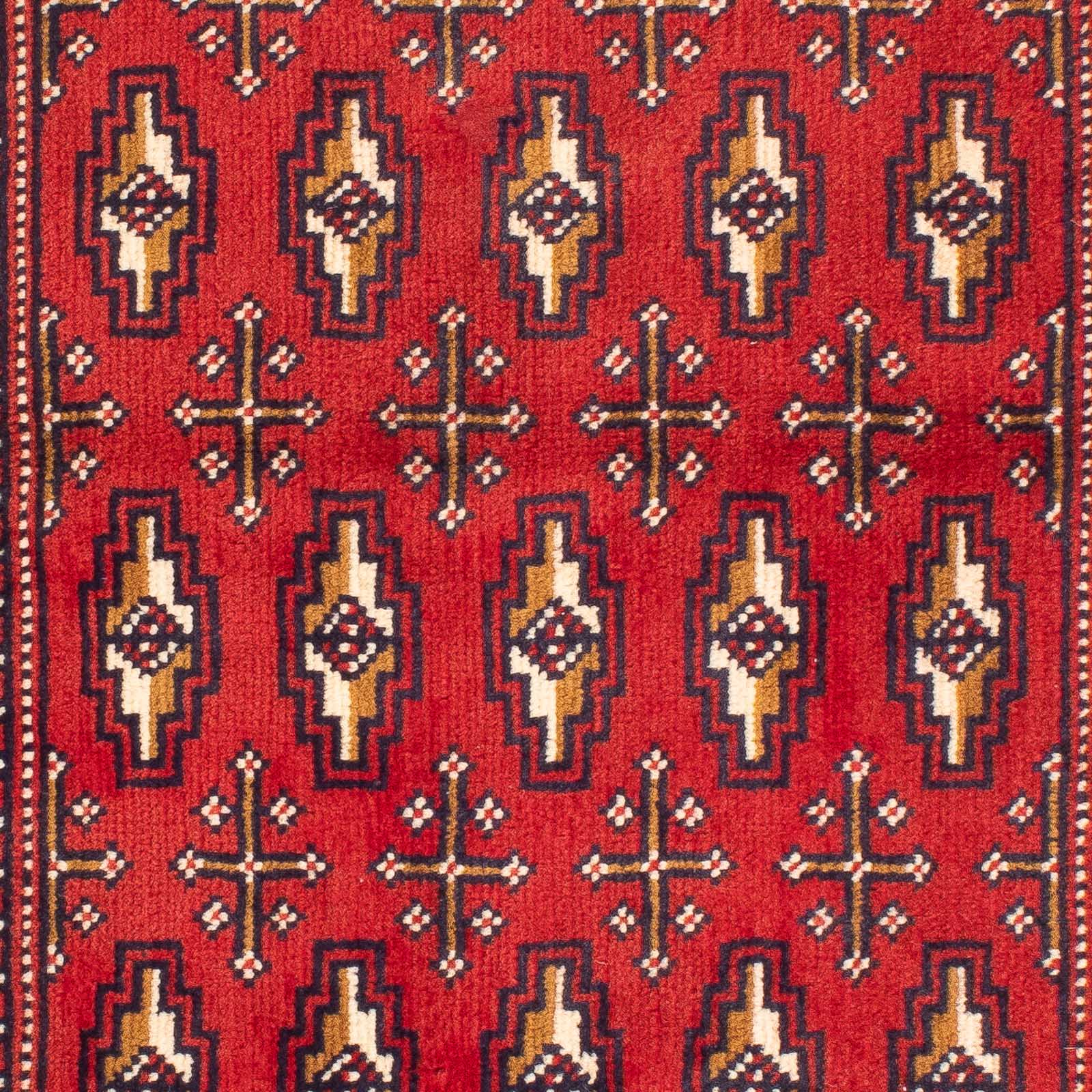 Turkaman Teppich 100 x 50 cm - dunkelrot