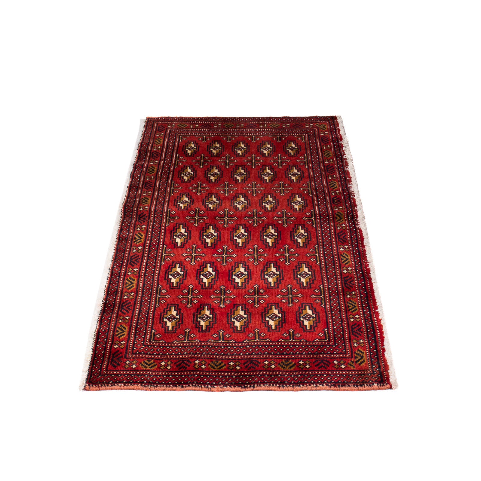 Turkaman Teppich 100 x 50 cm - dunkelrot