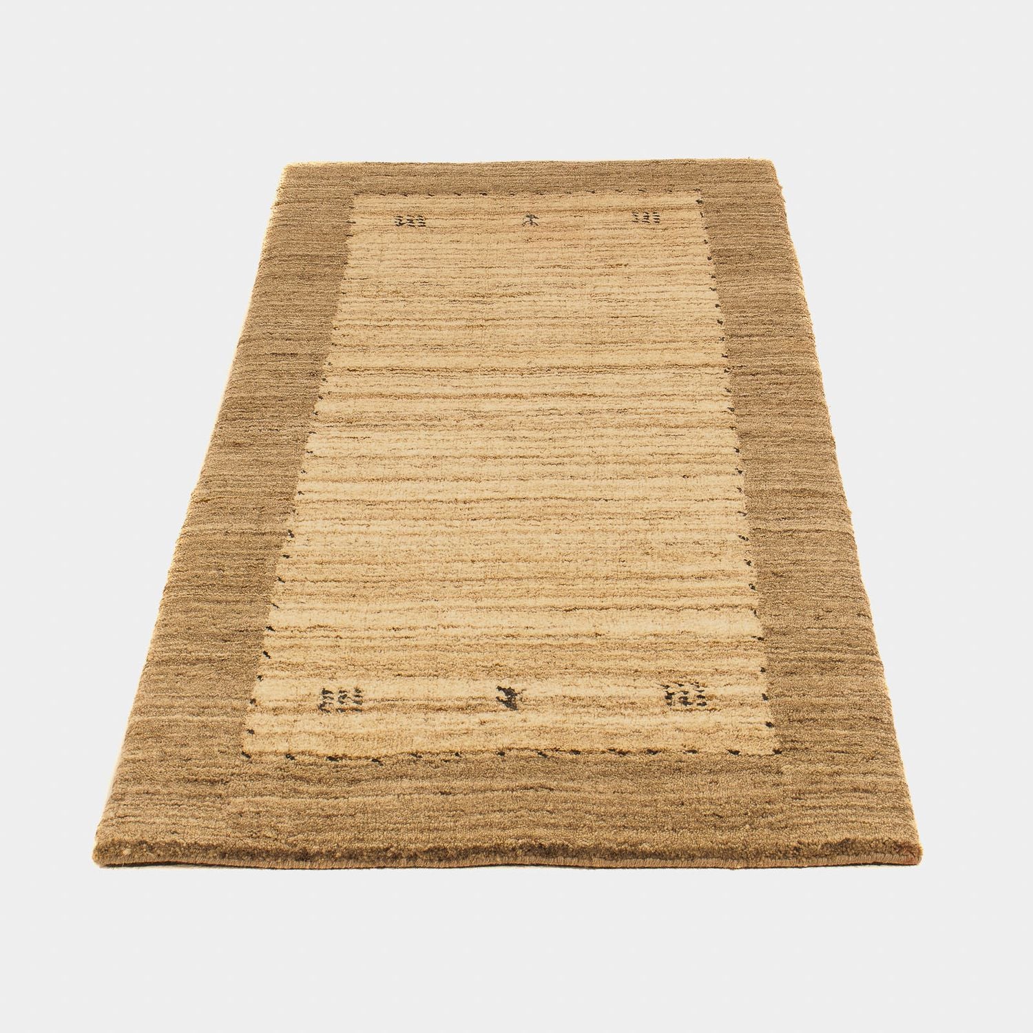 Nepal Teppich 142 x 70 cm - hellbraun