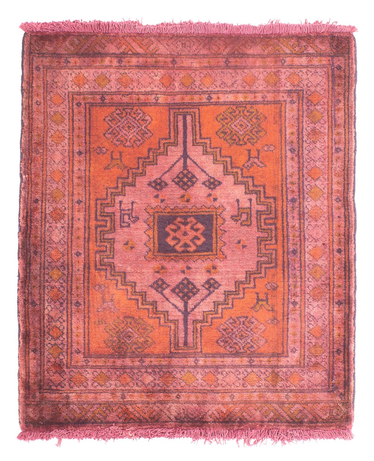 Orientteppich 80 x 67 cm - hellrot