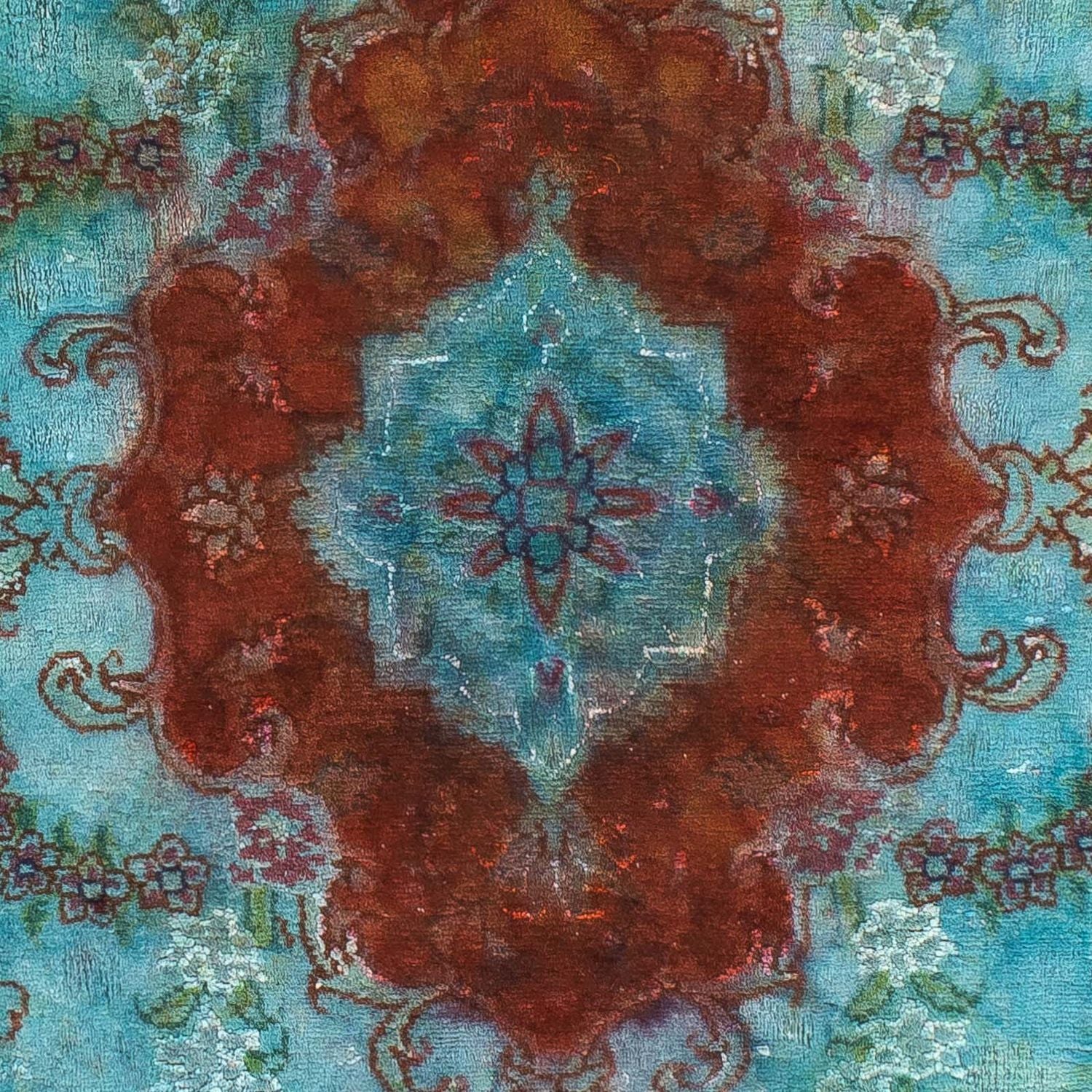 Orientteppich 124 x 77 cm - türkis