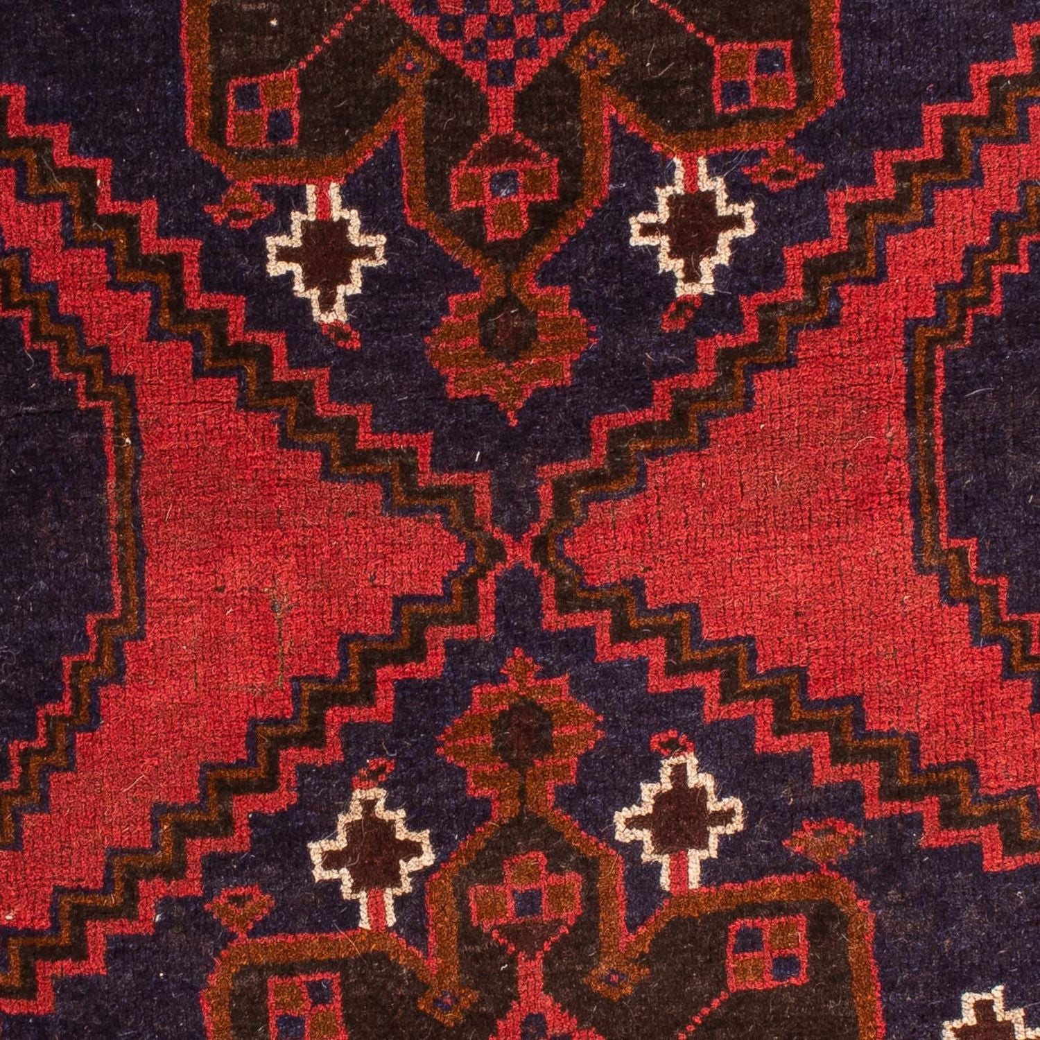 Belutsch Teppich 140 x 92 cm - dunkelrot