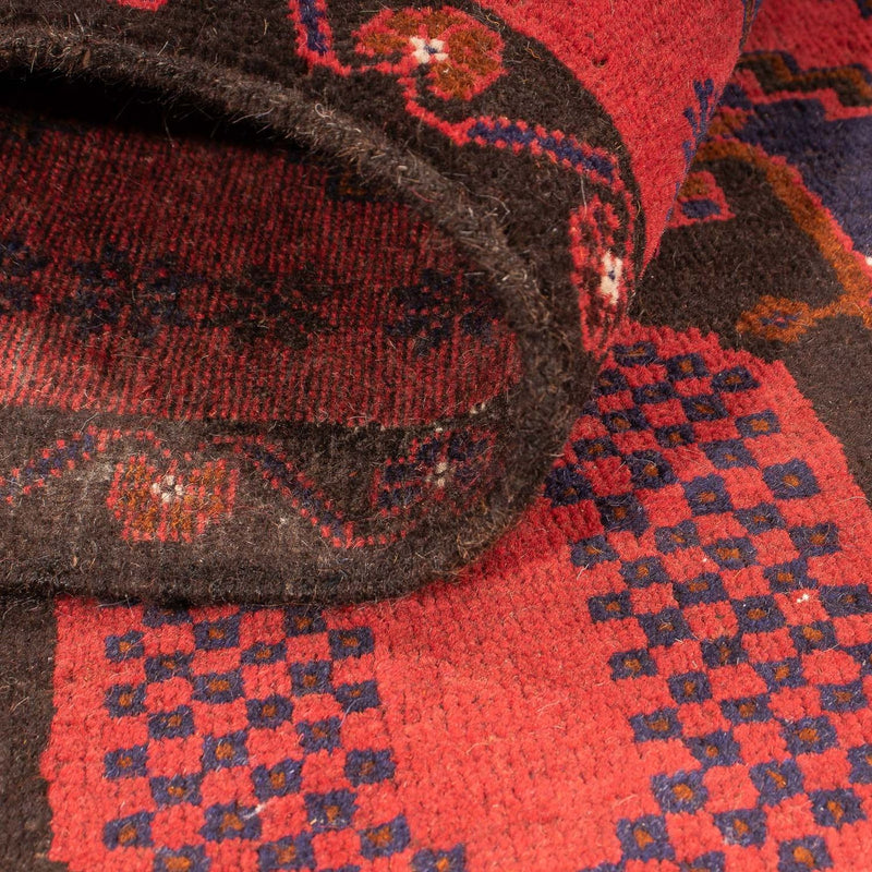 Belutsch Teppich 140 x 92 cm - dunkelrot