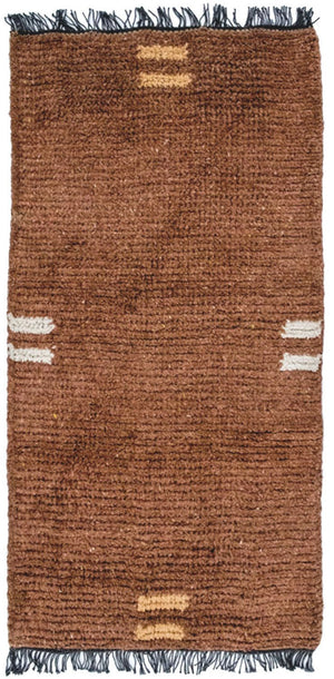 Nepal Teppich 140 x 70 cm - braun