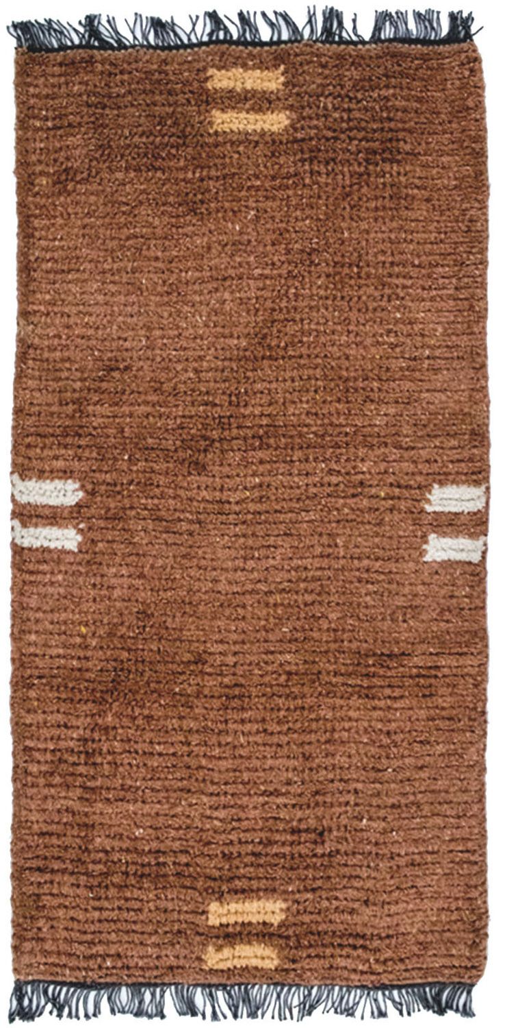 Nepal Teppich 140 x 70 cm - braun