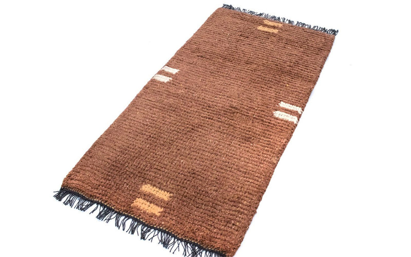 Nepal Teppich 140 x 70 cm - braun