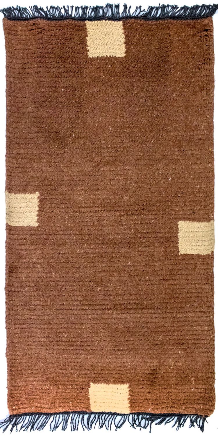 Nepal Teppich 140 x 70 cm - braun