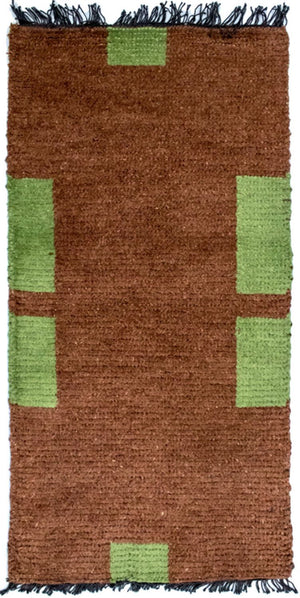 Nepal Teppich 140 x 70 cm - braun
