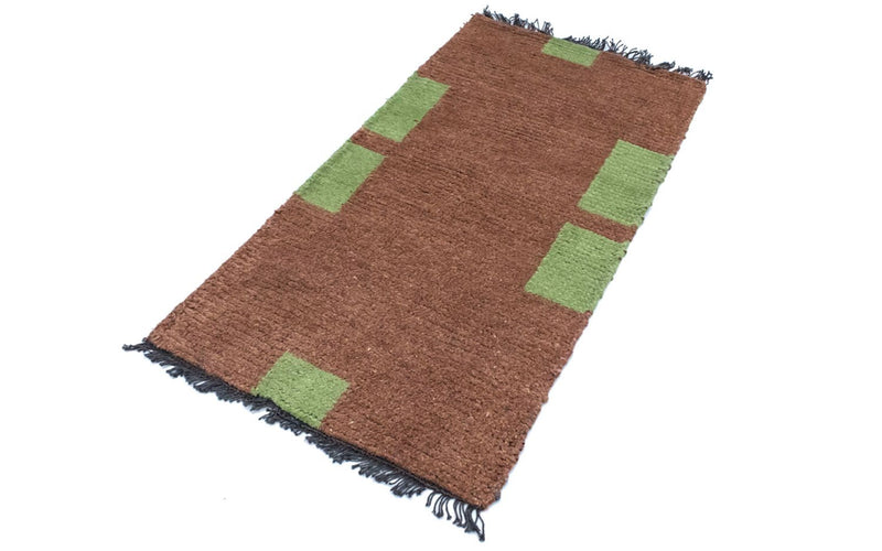 Nepal Teppich 140 x 70 cm - braun