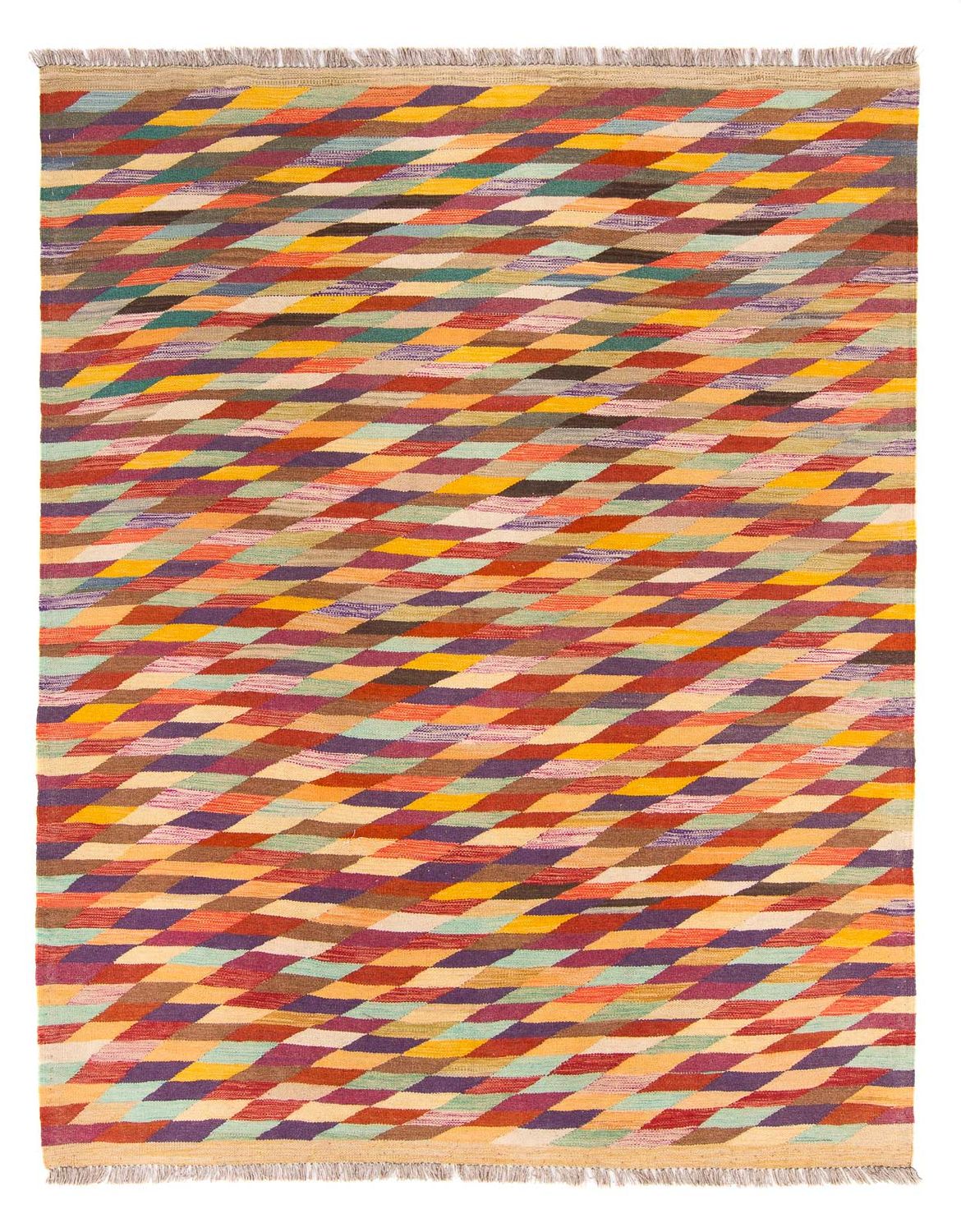Kelim Teppich - Trendy 215 x 166 cm - mehrfarbig