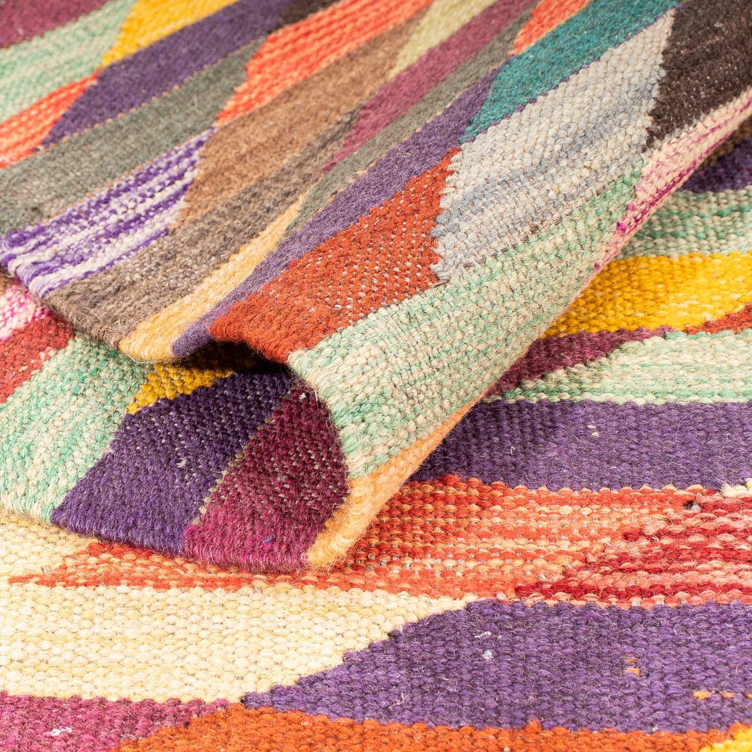 Kelim Teppich - Trendy 215 x 166 cm - mehrfarbig