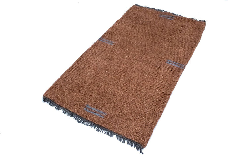 Nepal Teppich 140 x 70 cm - braun