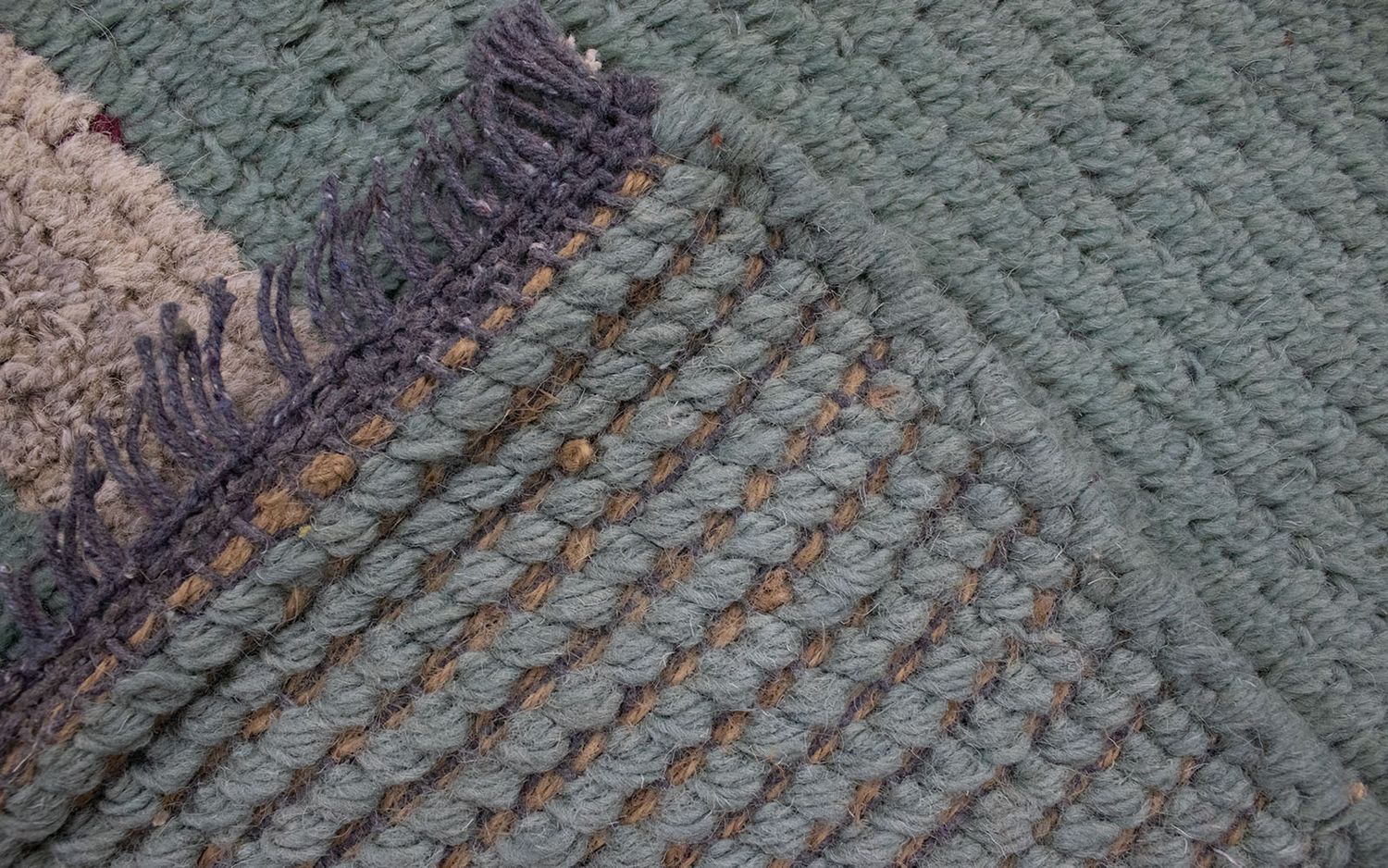 Nepal Teppich 140 x 70 cm - grün