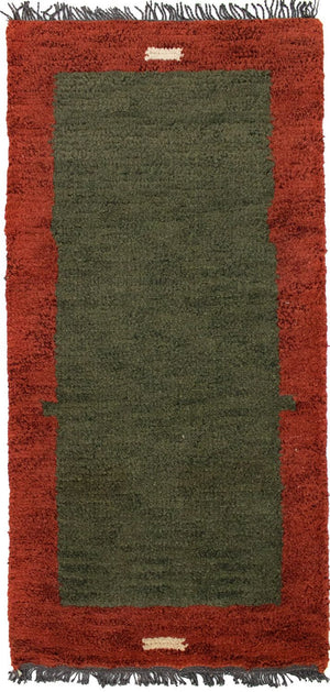 Nepal Teppich 140 x 70 cm - grün