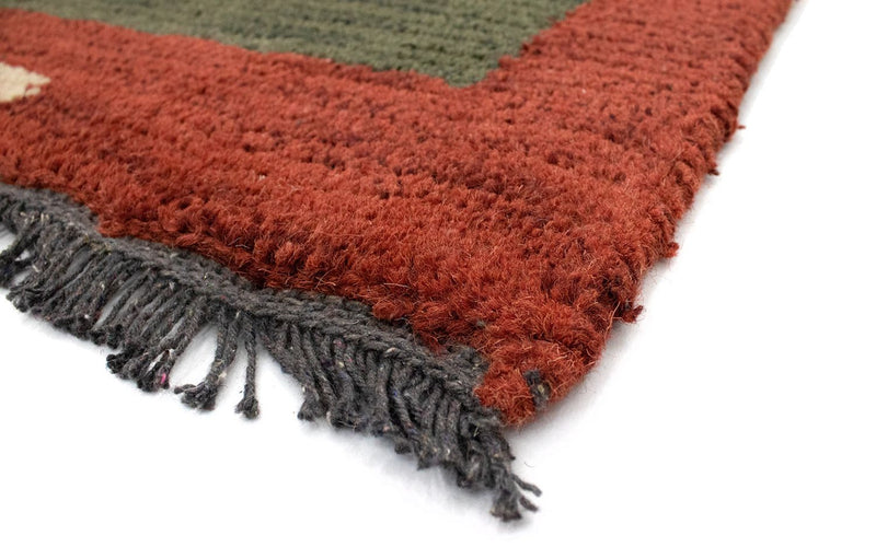 Nepal Teppich 140 x 70 cm - grün