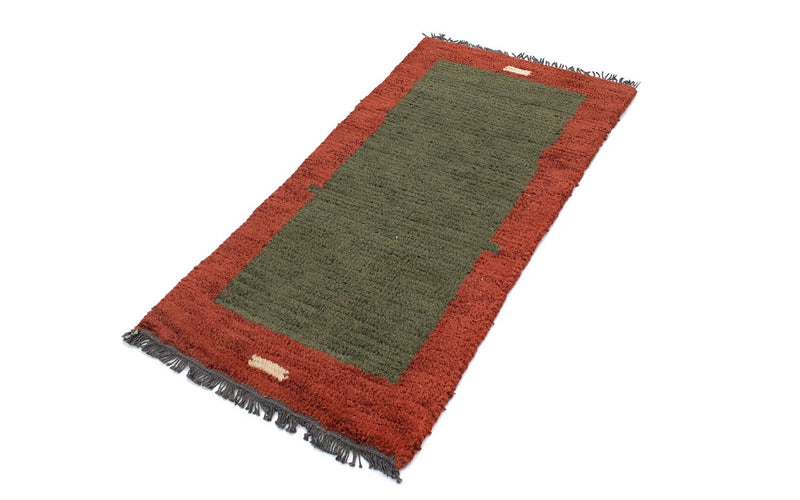 Nepal Teppich 140 x 70 cm - grün