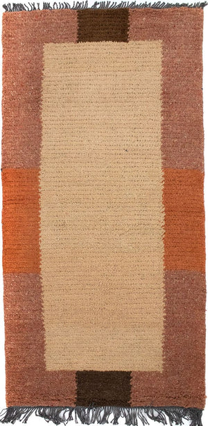 Nepal Teppich 140 x 70 cm - hellbraun