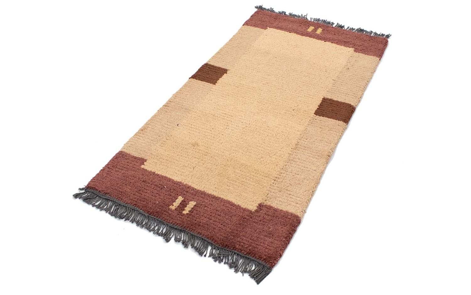 Nepal Teppich 140 x 70 cm - hellbraun