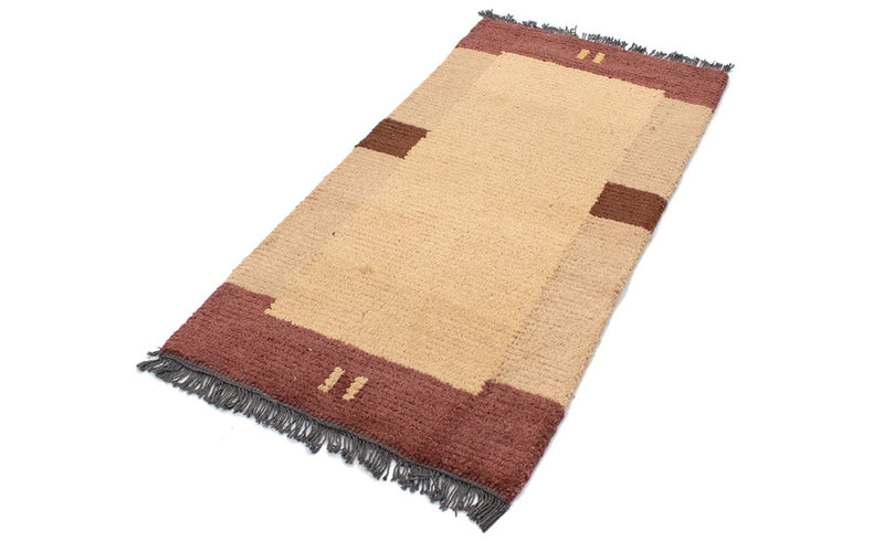 Nepal Teppich 140 x 70 cm - hellbraun
