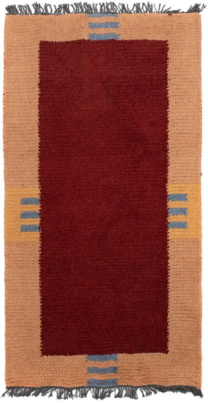 Nepal Teppich 140 x 70 cm - rot