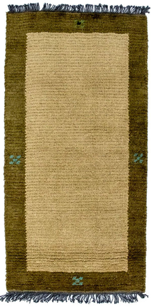 Nepal Teppich 140 x 70 cm - grün