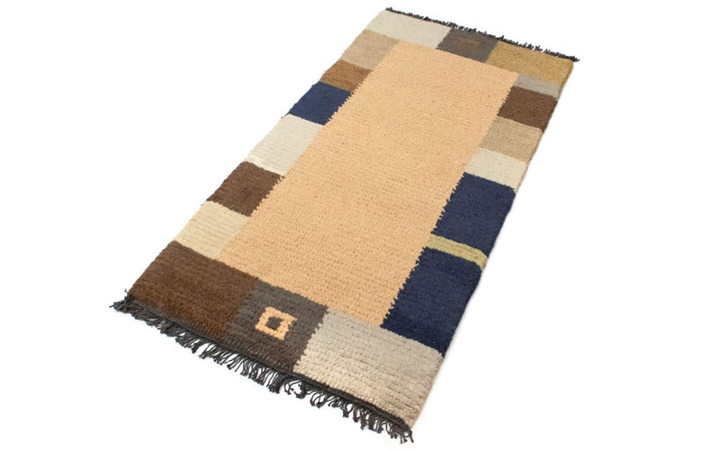 Nepal Teppich 140 x 70 cm - hellbraun