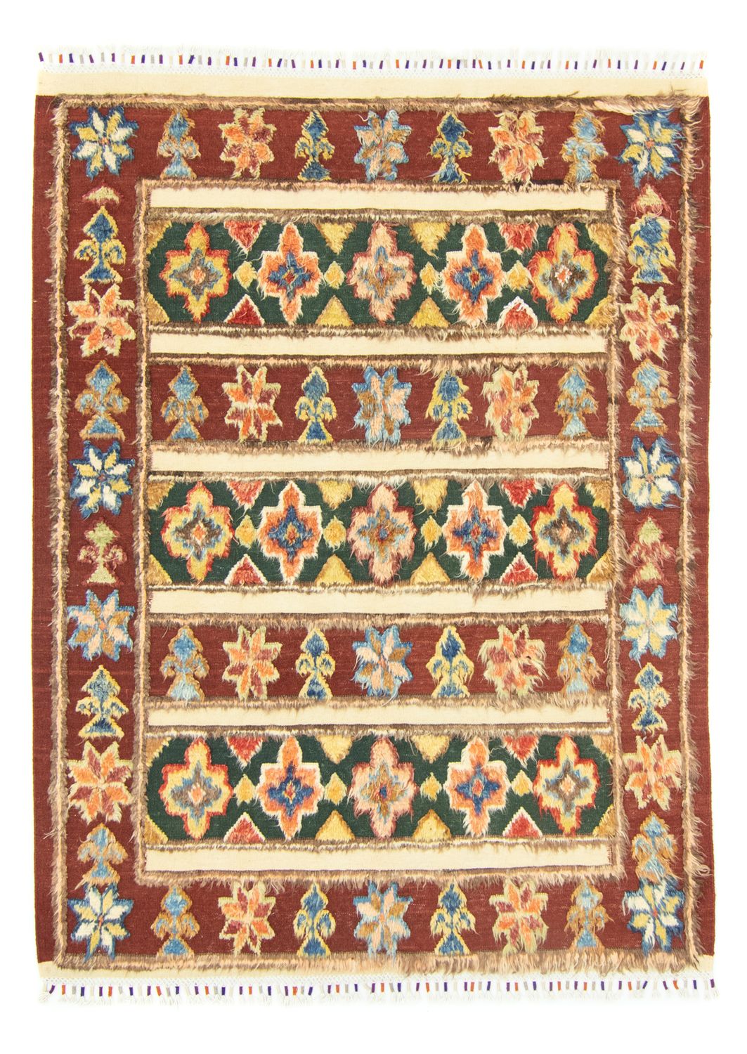 Berber Teppich 211 x 158 cm - rot