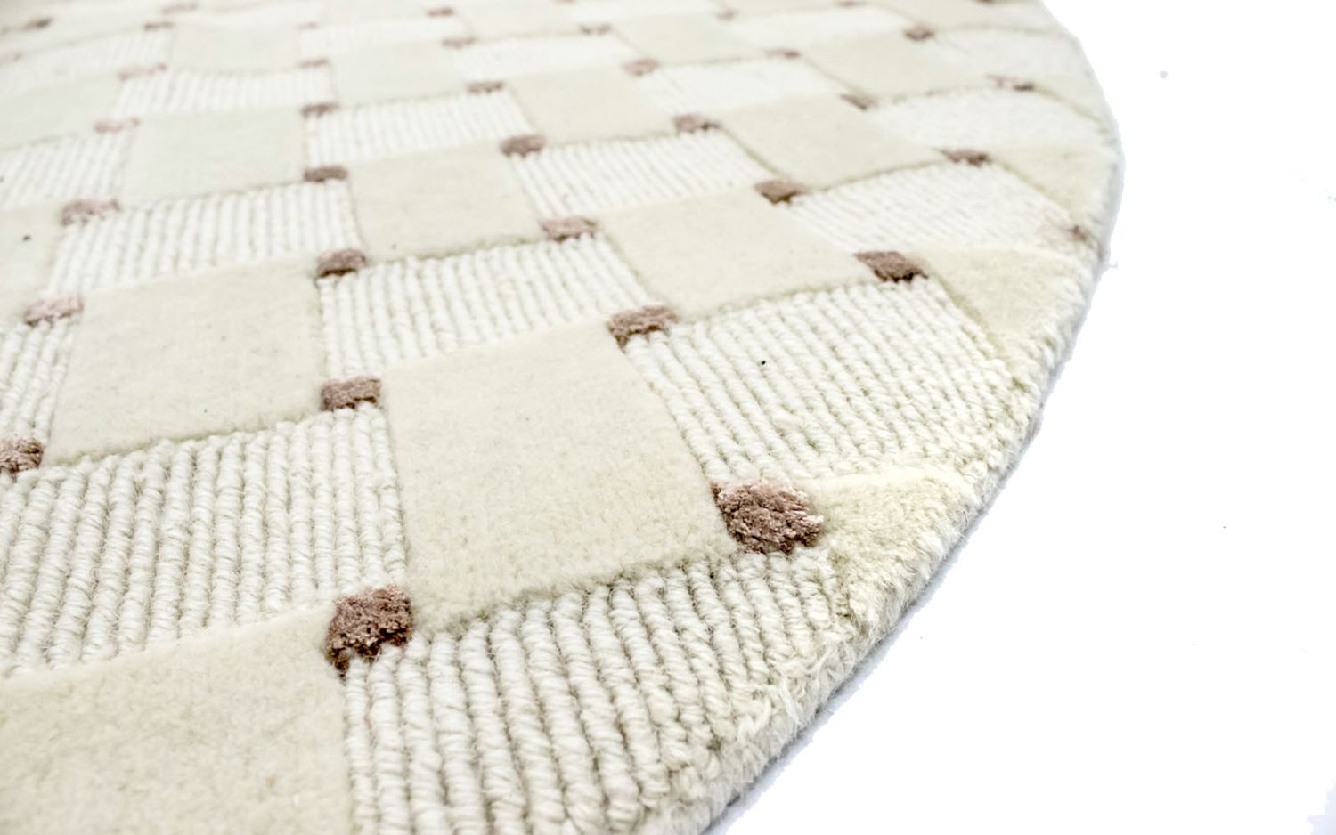 Nepal Teppich 150 x 150 cm - beige