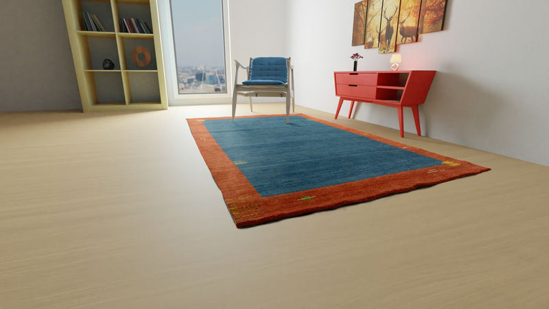 Gabbeh Teppich - Indus 180 x 120 cm - blau