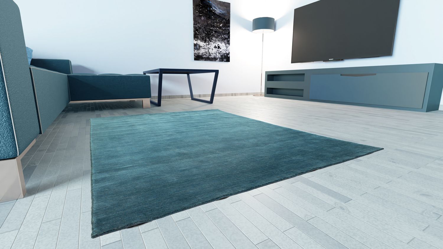 Gabbeh Teppich - Indus 160 x 90 cm - petrolblau