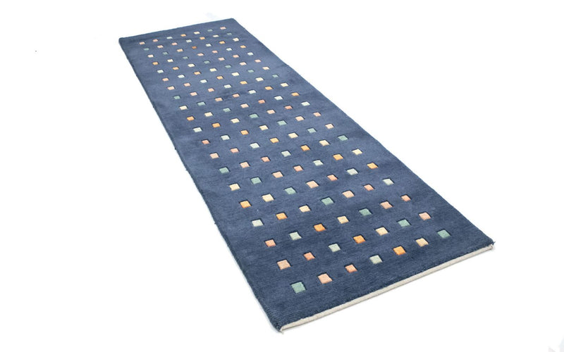 Nepal Teppich 240 x 80 cm - dunkelblau