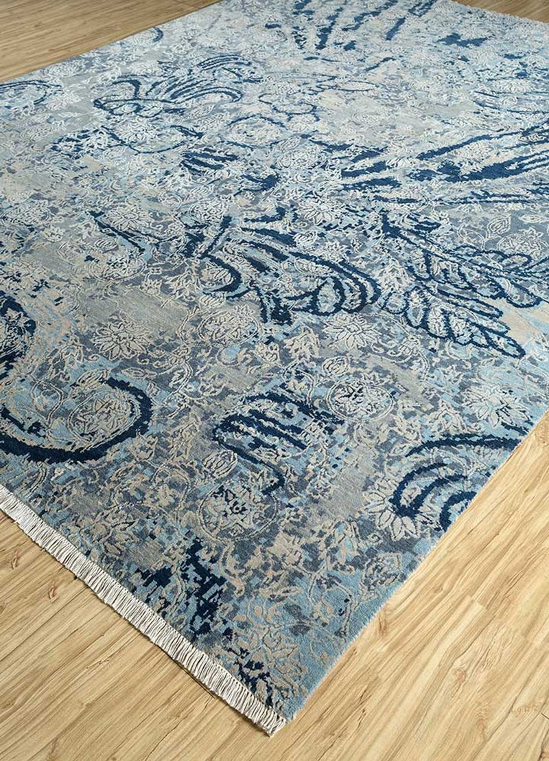 Wollteppich - 300 x 240 cm - blau