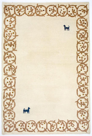 Gabbeh Teppich - Indus 228 x 155 cm - beige