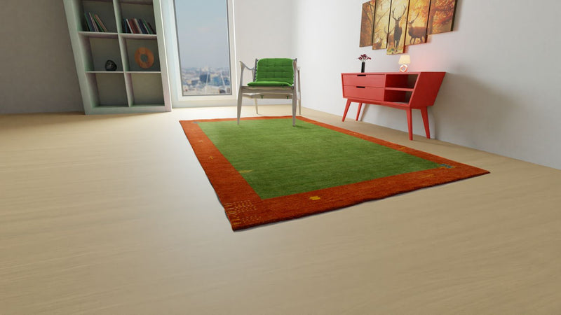 Gabbeh Teppich - Indus 300 x 250 cm - grün