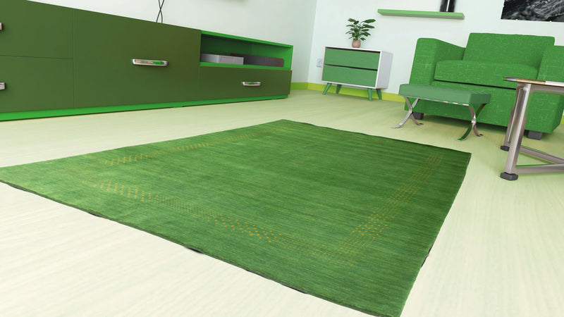 Gabbeh Teppich - Indus 300 x 250 cm - grün