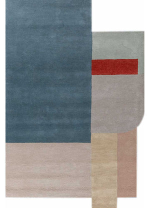 Wollteppich sonderform  - 235 x 150 cm - mehrfarbig