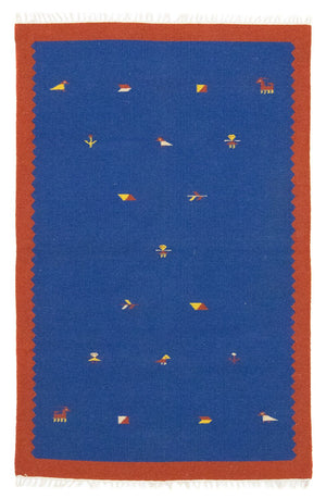 Kelim Teppich - Trendy 180 x 120 cm - blau