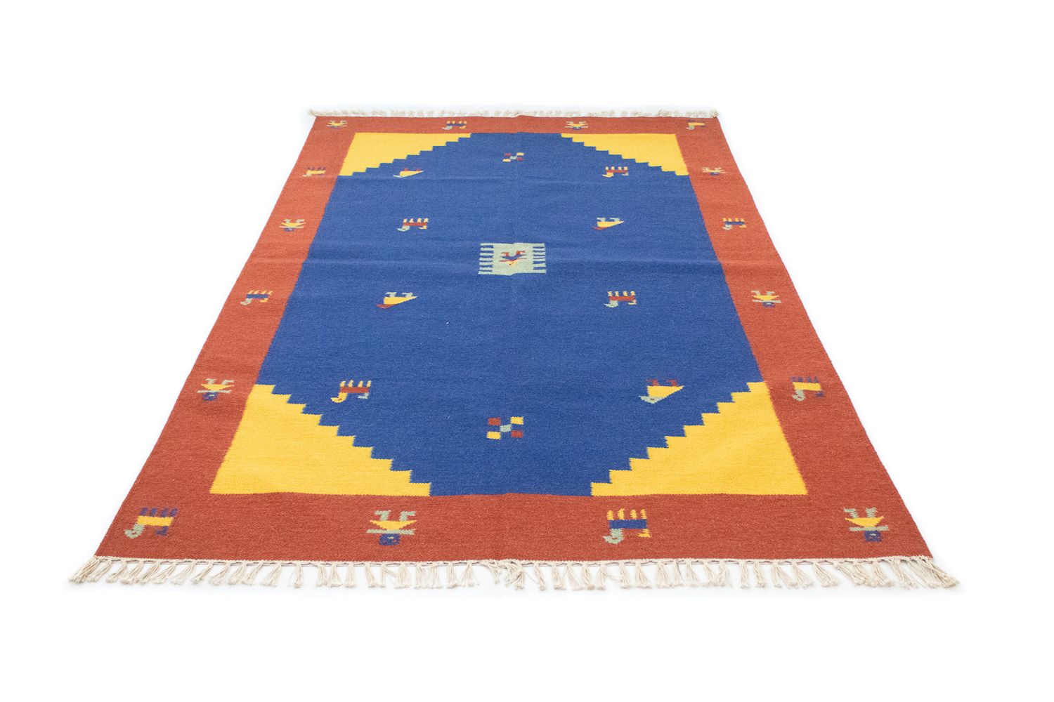Kelim Teppich - Trendy 200 x 140 cm - blau