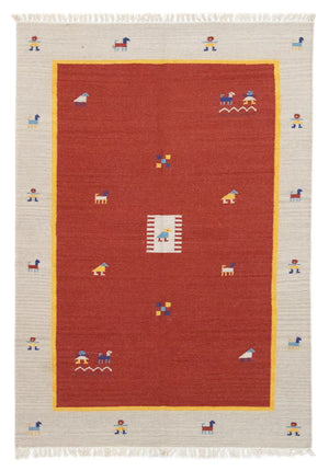 Kelim Teppich - Trendy 200 x 140 cm - rot