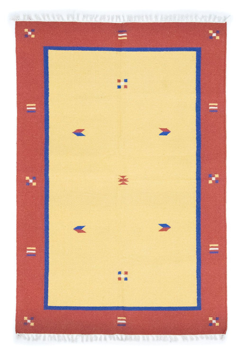 Kelim Teppich - Trendy 200 x 140 cm - gelb