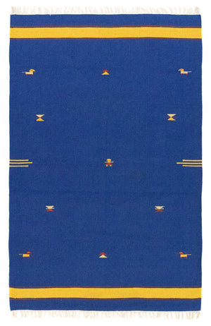 Kelim Teppich - Trendy 180 x 120 cm - blau