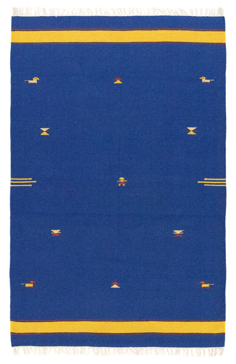 Kelim Teppich - Trendy 180 x 120 cm - blau