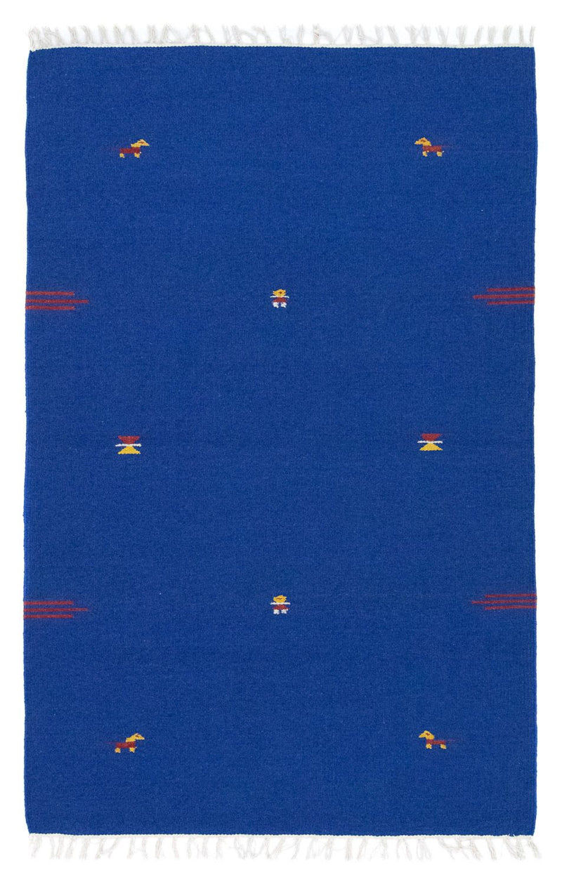 Kelim Teppich - Trendy 180 x 120 cm - blau