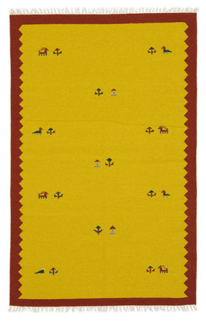 Kelim Teppich - Trendy 180 x 120 cm - gelb